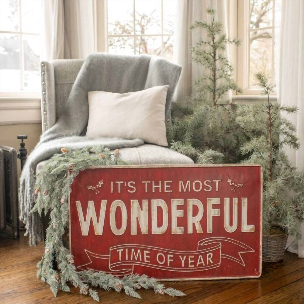 NEW RAGON HOUSE most wonderful time of the year sign in red
